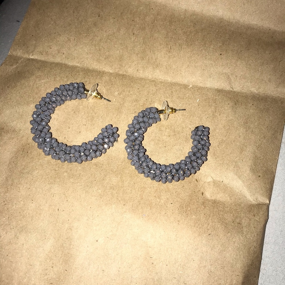 Grey beaded earrings